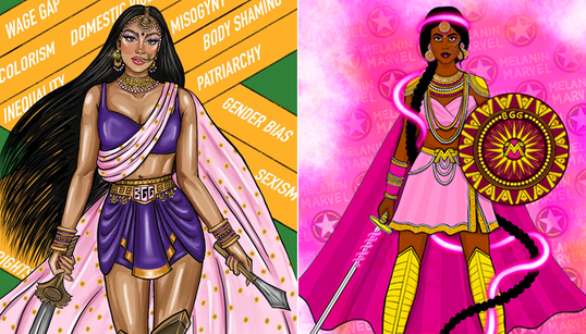 This South Asian Superwoman Art Series Is A ‘Visual Love Letter’ To Brown Women Around The