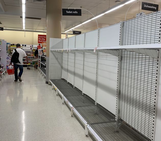 Shelves are bare in supermarkets across Sydney.