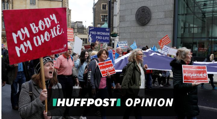 Anti-abortion campaigners clash with pro-choice activists in UK, 2019