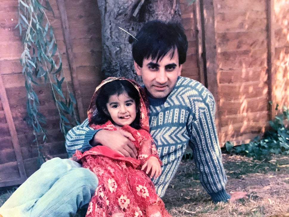 A young Sharan with her father