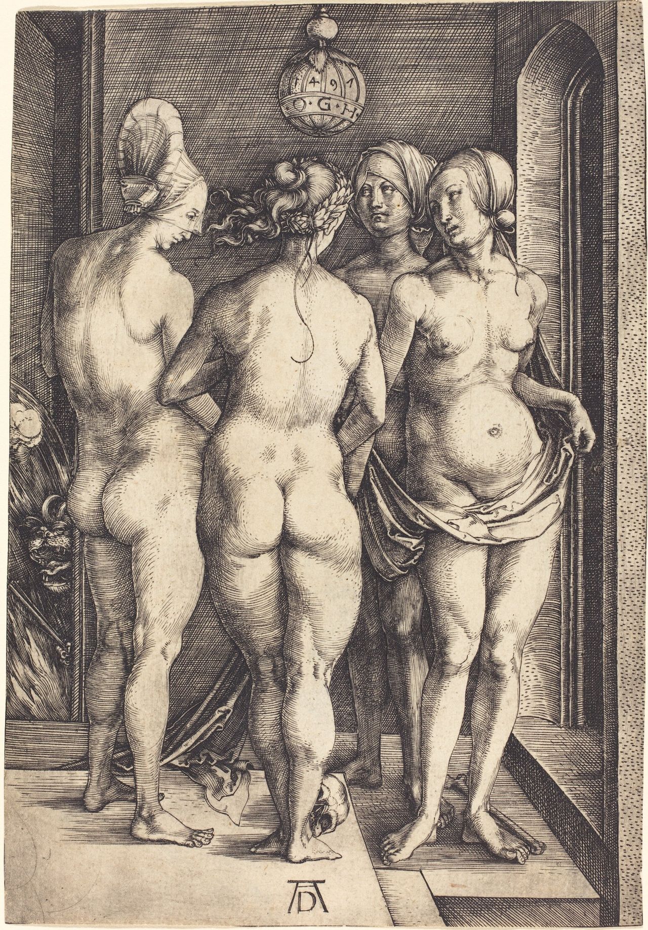 The Four Witches, impession in the National Gallery of Art, Washington ArtistAlbrecht Dürer Year1497