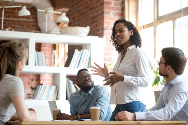 82 per cent of women thought if they had strong opinions at work, they would be viewed as aggressive or overbearing.