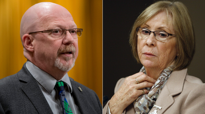 NDP MP Randall Garrison and Sheila Fynes, the mother of late Cpl. Stuart Langridge, are shown in a composite image of photos from The Canadian Press.