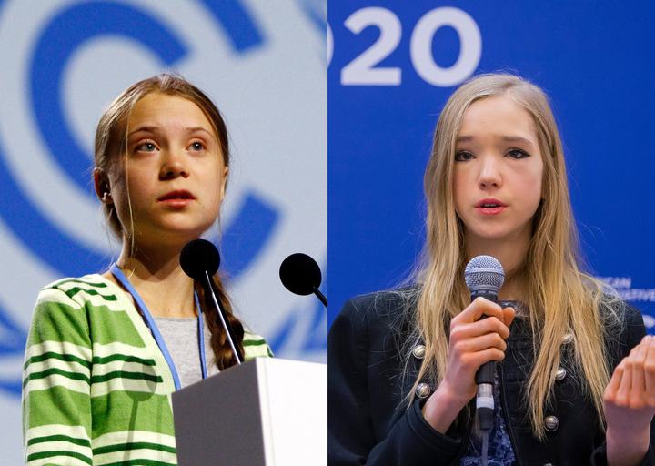 Greta Thunberg (left) and Naomi Seibt (right).