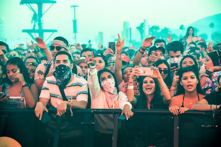 Festivalgoers at the 2019 Coachella Valley Music and Arts Festival in Indio, California.