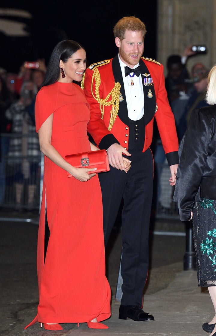 Harry and Meghan at the Mountbatten Festival of Music at Royal Albert Hall in London on Saturday. 