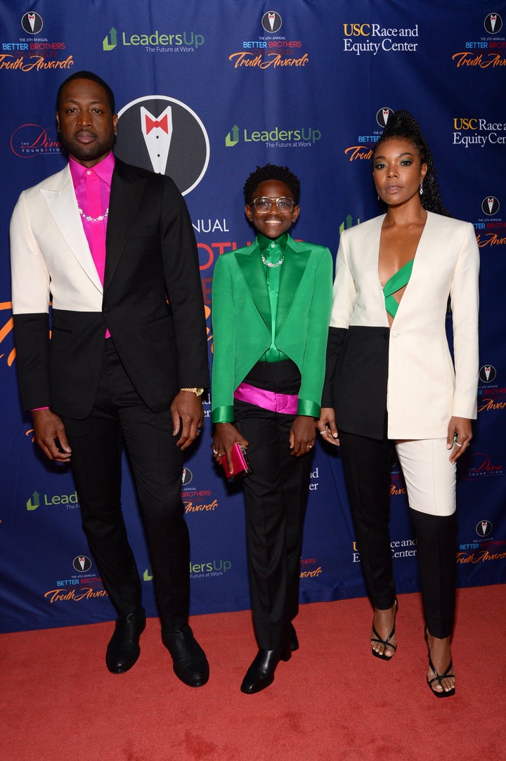 Dwyane Wade, Zaya Wade and Gabrielle Union attend the Better Brothers Los Angeles 6th annual Truth Awards in Los Angeles, California. 