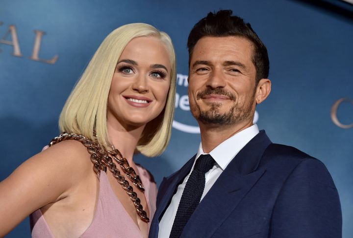 Katy Perry and Orlando Bloom attend the LA Premiere of Amazon's "Carnival Row" at TCL Chinese Theatre on August 21, 2019 in Hollywood, California. 