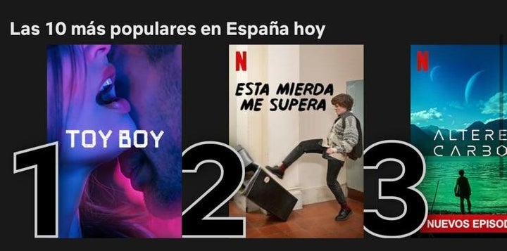 'Toy Boy' encabeza las ficciones de Netflix en España.