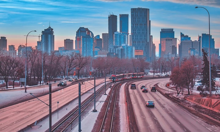 In this stock photo, the Calgary skyline is seen on a winter day. Alberta's finances could come under serious pressure due to a major collapse in oil prices over the weekend.