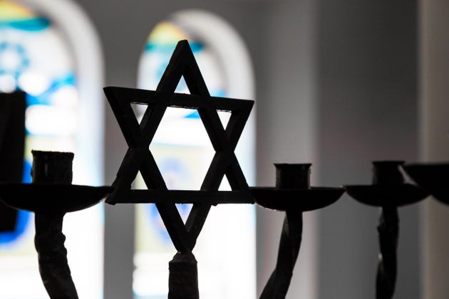 The star of David inside a synagogue. 