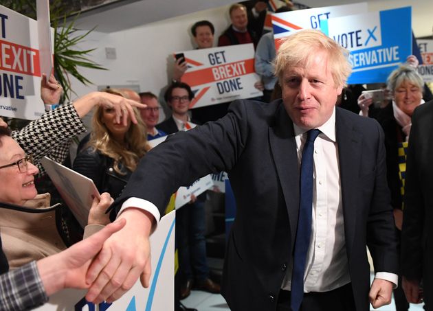 Boris Johnson with Tory members during last year's general election campaign