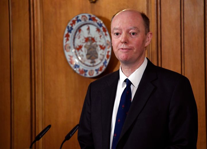 Chief medical officer for England Chris Witty speaks during a press conference, at 10 Downing Street, in London, on the government's coronavirus action plan.