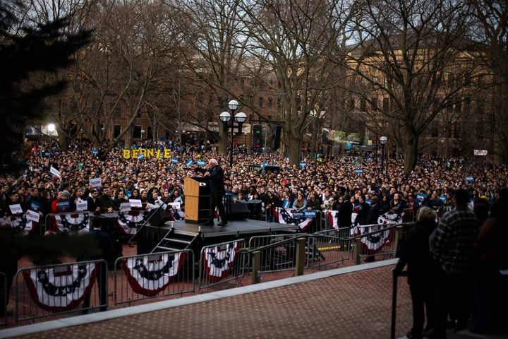 More than 10,000 came out to see Sen. Bernie Sanders at the University of Michigan in Ann Arbor, according to official estimates.