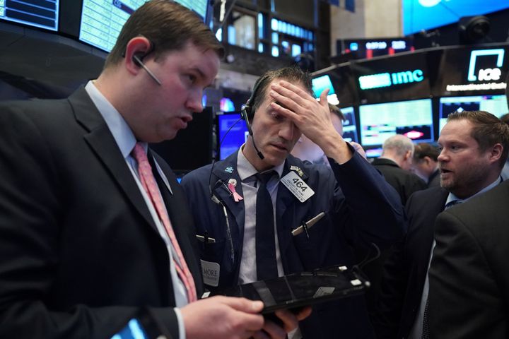 ニューヨーク株式市場に務めるトレーダー（3月9日撮影）