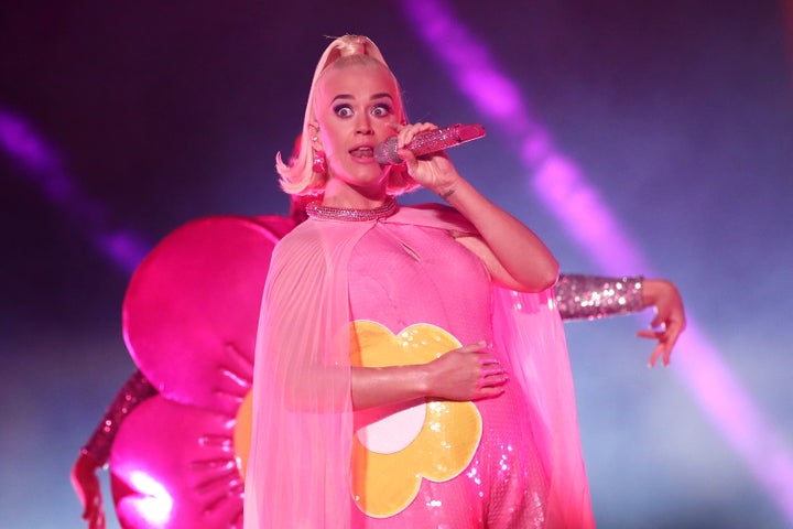 Katy Perry, pictured at a recent concert, got to deliver the news of her pregnancy to her grandmother, who died Sunday at age