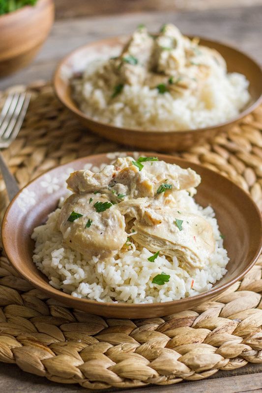 Get the Easy Creamy Crock Pot Chicken and Rice recipe from Lovely Little Kitchen