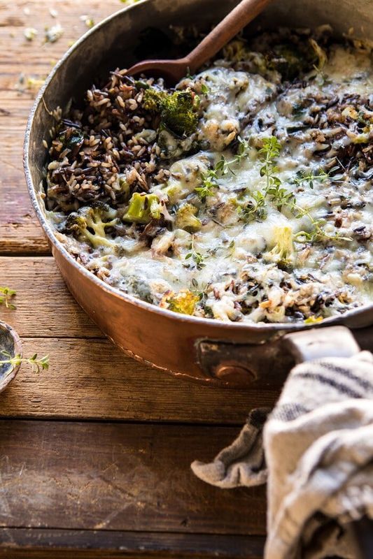 Get the Broccoli Cheese Wild Rice Casserole recipe from Half Baked Harvest