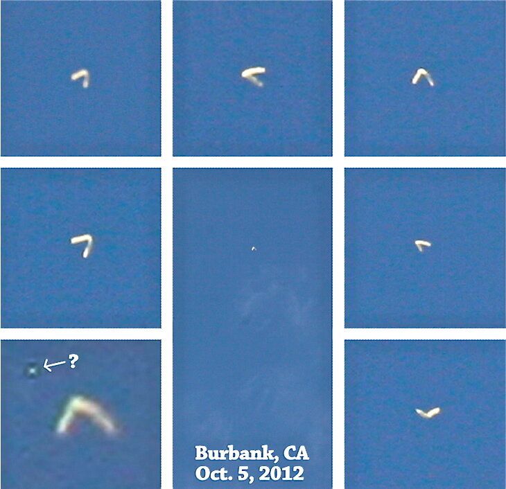 Boomerang UFO Composite Images Burbank, Calif. 10-5-12