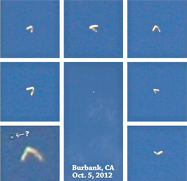 Boomerang UFO Composite Images Burbank, Calif. 10-5-12