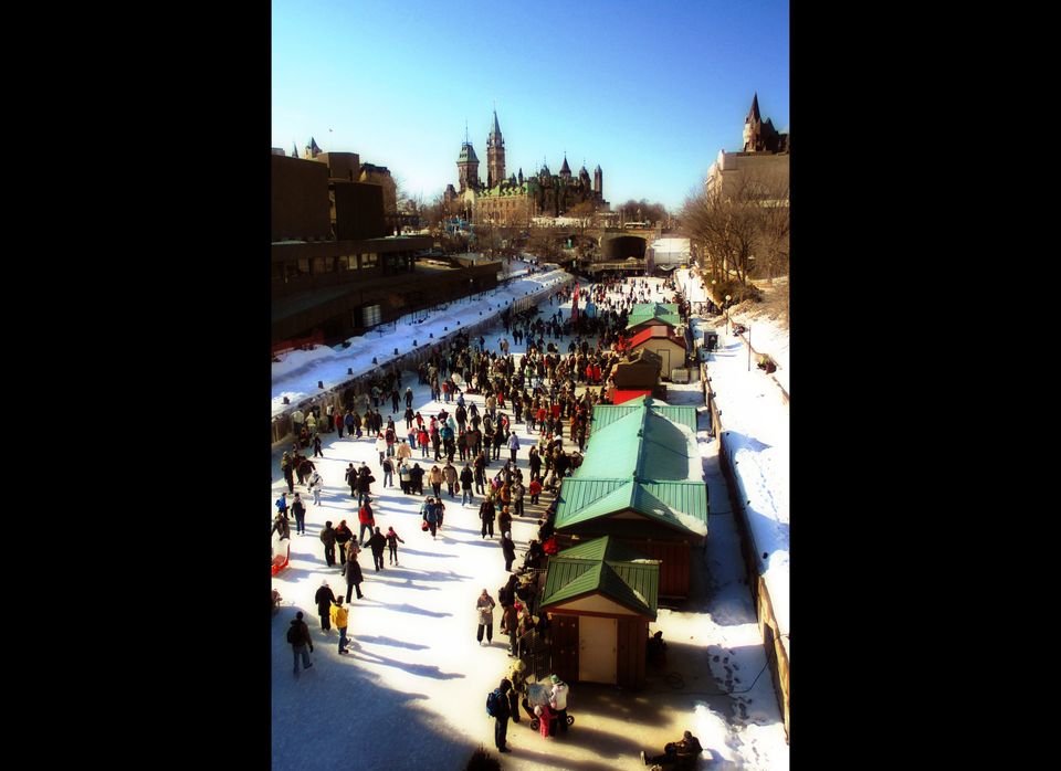 The largest ice rink in the world - Rideau Canal Skateway, Ottawa, Ontario, Canada