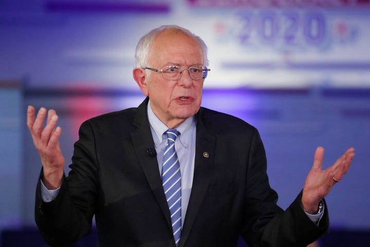 Democratic presidential candidate Bernie Sanders takes part in a Fox News Town Hall with co-moderators Bret Baier and Martha MacCallum in Detroit on March 9, 2020. 