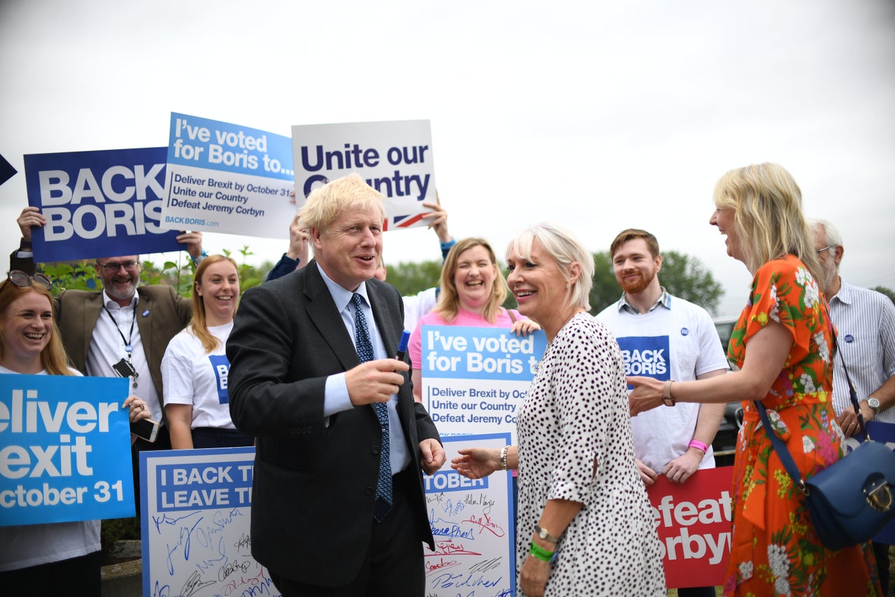 Boris Johnson with health minister Nadine Dorries during the Tory leadership campaign