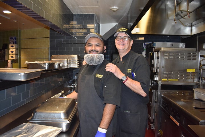 Two members of the UC Davis Health food team who have worked with Diaz to help make healthier hospital meals.