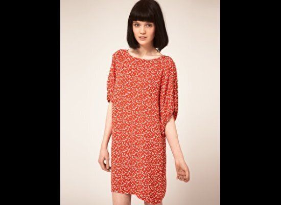 Ganni Spotty Dress with Balloon Sleeves, $190