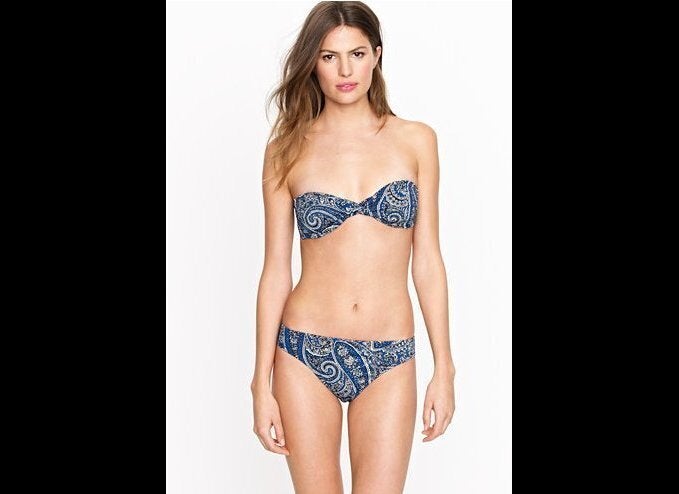 Jcrew Antique Paisley Twist-Front Bandeau Top, $48