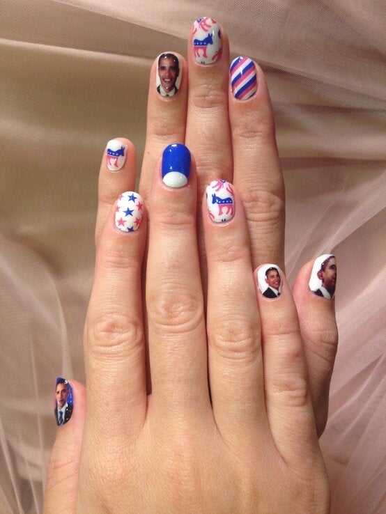 Katy Perry's Obama Nail Art