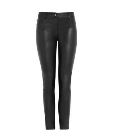 KARL Pacey faux leather mid-rise skinny pants, $100 