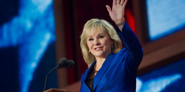 UNITED STATES - AUGUST 28: Oklahoma Gov. Mary Fallin speaks at the 2012 Republican National Convention at the Tampa Bay Times Forum. (Photo By Chris Maddaloni/CQ Roll Call)