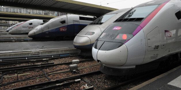 This photo taken on November 12, 2013, shows high-speed TGV trains at the Paris Lyon railway station. AFP PHOTO / ERIC PIERMONT (Photo credit should read ERIC PIERMONT/AFP/Getty Images)