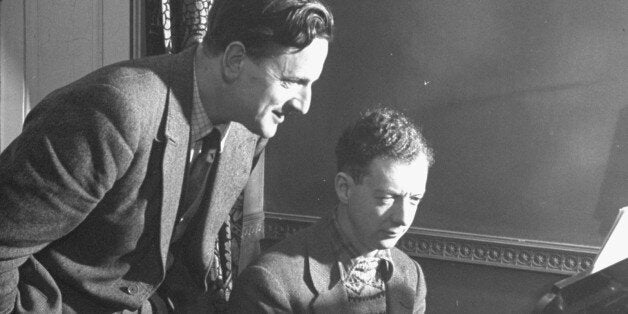 (L-R) Benjamin Britten rehearsing with Peter Pears. (Photo by George Rodger//Time Life Pictures/Getty Images)