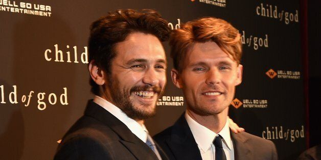 NEW YORK, NY - JULY 30: Actor/filmmaker James Franco (L) and actor Scott Haze attend the 'Child Of God' premiere at Tribeca Grand Hotel on July 30, 2014 in New York City. (Photo by Dimitrios Kambouris/Getty Images)