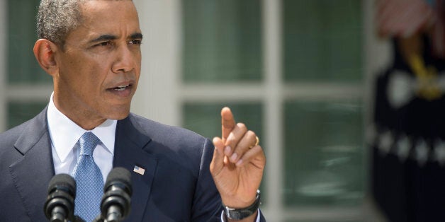 US President Barack Obama speaks about Syria from the Rose Garden at the White House in Washington, DC, on August 31, 2013. Obama said Saturday he will ask the US Congress to authorize military action against Syria, lifting the threat of immediate strikes on President Bashar al-Assad's regime. Obama said he had decided he would go ahead and launch military action on Syria, but he believed it was important for American democracy to win the support of lawmakers. AFP PHOTO/Jim WATSON (Photo credit should read JIM WATSON/AFP/Getty Images)