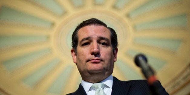 UNITED STATES - SEPTEMBER 27: Sens. Ted Cruz, R-Texas, speaks to the media after the Senate voted to pass the continuing resolution. (Photo By Tom Williams/CQ Roll Call)