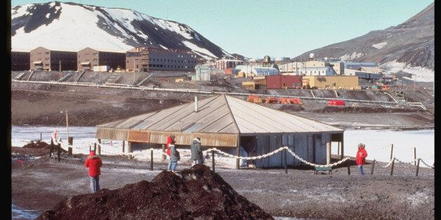 US McMurdo Station, w. bldg. fr. 1911 British expedition by Scott still standing, in foreground. (Photo by Michael D. Lemonick//Time Life Pictures/Getty Images)