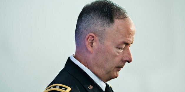 General Keith Alexander, Director of the National Security Agency and Commander of the US Cyber Command, speaks during a disc
