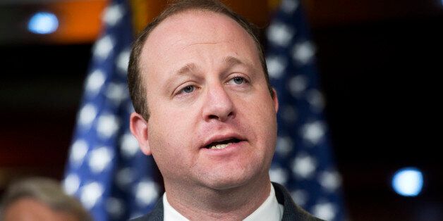 UNITED STATES - OCTOBER 02: Rep. Jared Polis, D-Colo., conducts a news conference with members of the House Democratic conference in the Capitol Visitor Center on immigration reform. (Photo By Tom Williams/CQ Roll Call)