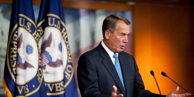 UNITED STATES - Jan 16: Speaker of the House John Boehner, R-OH., during his weekly on-camera press briefing with the press i