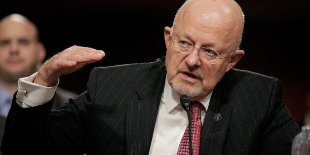 WASHINGTON, DC - FEBRUARY 11: Director of National Intelligence James Clapper Jr. testifies before the Senate Armed Services Committee on February 11, 2014 in Washington, DC. Clapper offered assessments of the current state of national security and potential risks for the future. (Photo by T.J. Kirkpatrick/Getty Images)