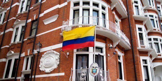 A general view shows the Ecuadorian Embassy in London on June 18, 2014 where Australian-born activist Julian Assange remains holed up after almost two years. Assange marks the two year anniversary on June 19 since he took refuge in Ecuadorian Embassy to avoid extradition to Sweden over claims of rape and sexual assault. AFP PHOTO / ANDREW COWIE (Photo credit should read ANDREW COWIE/AFP/Getty Images)