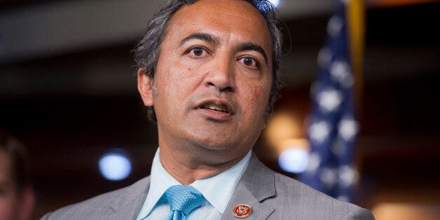 UNITED STATES - JUNE 18: Rep. Ami Bera, D-Calif., speaks at a news conference in the Capitol Visitor Center to oppose a bill that would ban abortions after 20 weeks with no exception to protect the mother's health. (Photo By Tom Williams/CQ Roll Call)