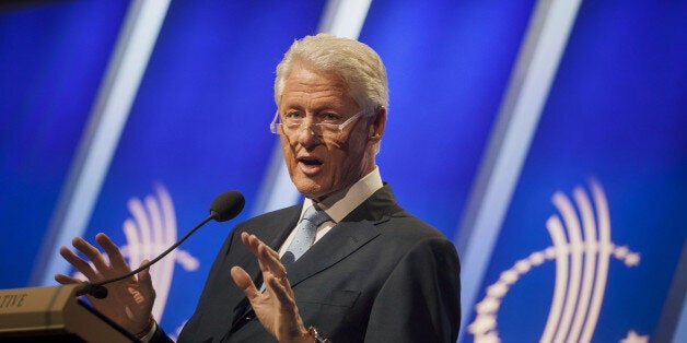 Former U.S. President Bill Clinton speaks during the annual meeting of the Clinton Global Initiative (CGI) in New York, U.S., on Tuesday, Sept. 23, 2014. The 2014 CGI theme of 'Reimagining Impact' brings members together to facilitate the development of forward-thinking and to re-envision the way we impact the world. Photographer: Michael Nagle/Bloomberg via Getty Images