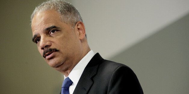 WASHINGTON, DC - SEPTEMBER 26: U.S. Attorney General Eric Holder speaks at the 44th Annual Congressional Black Caucus legislative conference on September 26, 2014 in Washington, DC. It was announced recently that Holder will be stepping down from his position, which he has held since the start of the Obama administration in 2009. (Photo by T.J. Kirkpatrick/Getty Images)