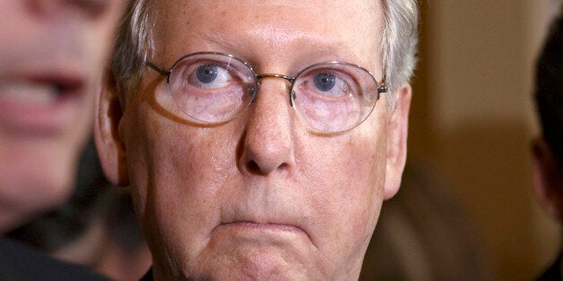 FILE - This June 12, 2014 file photo shows Senate Minority Leader Mitch McConnell of Ky. on Capitol Hill in Washington. Congressional Republican leaders on Thursday blasted President Barack Obamaâs emergency spending request for the border crisis, saying Obama caused the problem and now wants Congress to sign off on more of the same. (AP Photo/J. Scott Applewhite, File)