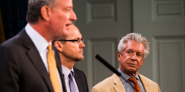 NEW YORK, NY - JULY 17: Richard Emery, one of four personnel appointments announced by New York City Mayor Bill de Blasio, looks on at a news conference at City Hall on July 17, 2014 in New York City. Appointees are: Carmen Beauchamp Ciparick and Barry Cozier as chairperson and vice chairperson of the mayor's advisory committee on the Judiciary; Rick Chandler as Department of Buildings commissioner; and Emery as chairperson of the Civilian Complaint Review Board. (Photo by Christopher Gregory/Getty Images)