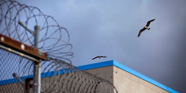 A bird flies over barbed wire on top of fences at the Richard J. Donovan Correctional Facility in San Diego, California, U.S., on Wednesday, March 26, 2014. California is under a federal court order to lower the population of its prisons to 137.5 percent of their designed capacity after the U.S. Supreme Court upheld a ruling that inmate health care was so bad it amounted to cruel and unusual punishment. Photographer: Sam Hodgson/Bloomberg via Getty Images